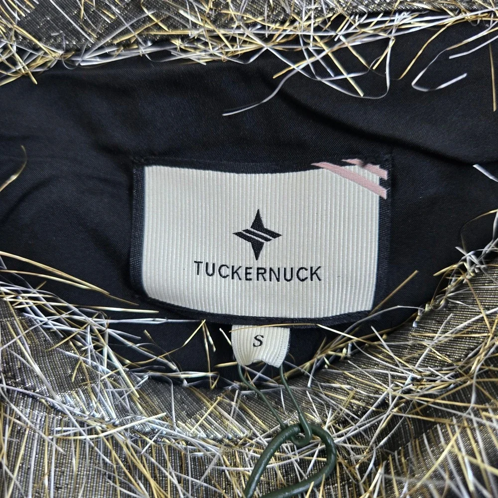 Tuckernuck Skirt Women Small Gold Silver NEW Metallic Tinsel Fringe A-Line Midi